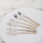 Lot de 6 Fourchettes à Dessert Inox Manche Doré Lot de 6 Fourchettes à Dessert Inox Manche Doré