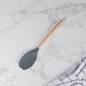 Cuillère de Cuisine en Silicone avec Manche en Bois