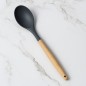 Cuillère de Service en Silicone avec Manche en Bois