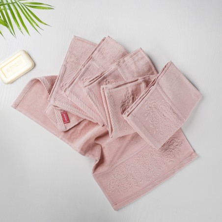 Lot de 6 Serviettes 30x50 cm Rose Poudré - Moya