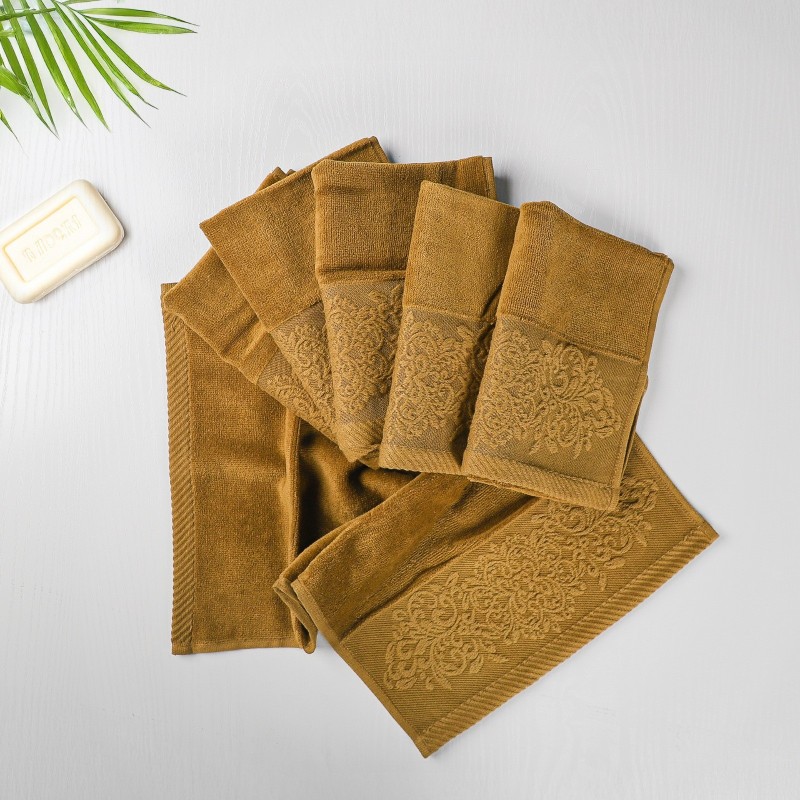 Lot de 6 Serviettes 30x50 cm Marrron - Moya