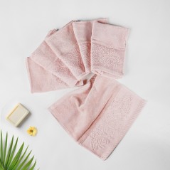 Lot de 6 Serviettes 30x30 cm Rose Poudré - Moya