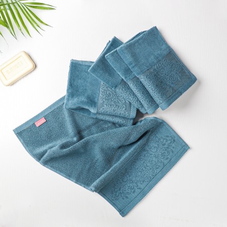 Lot de 6 Serviettes 30x50 cm Turquoise - Moya