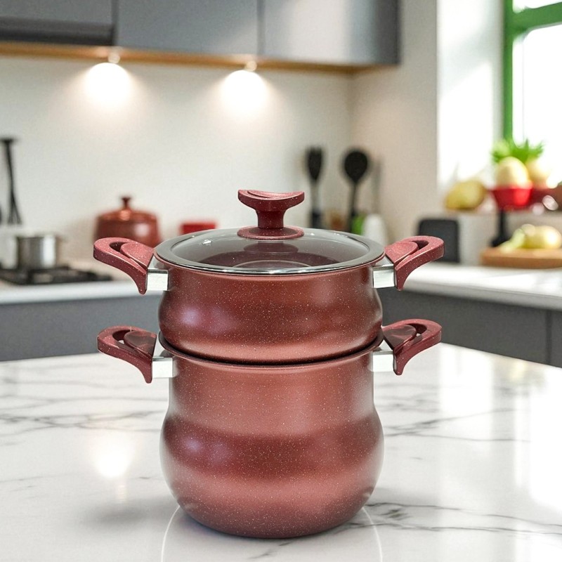 Couscoussier en Granite 20 cm Rouge - Lines