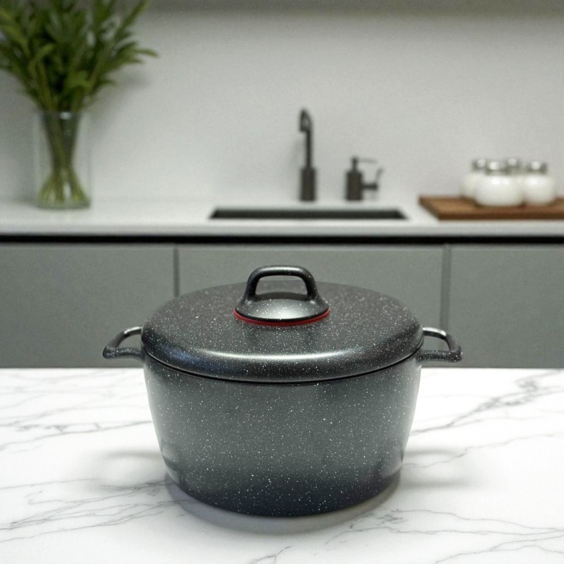 Faitout en Granite 26 cm avec Couvercle – GUSTO