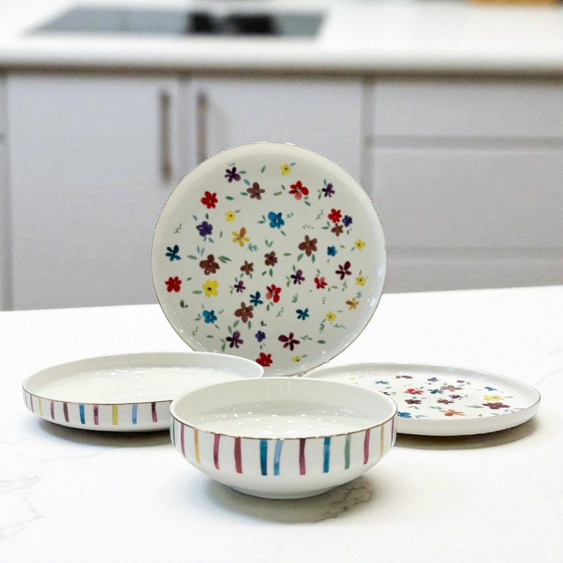 Service de Table 24 Pièces en Porcelaine