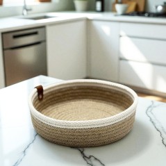 Panier Rond 22 cm en Corde Tressée Naturelle