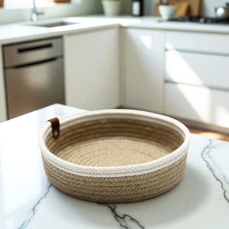 Panier Rond 22 cm en Corde Tressée Naturelle