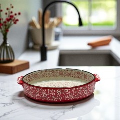 Plat rond 20 cm en céramique émaillée