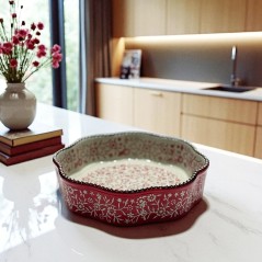 Plat rond 19 cm en céramique émaillée