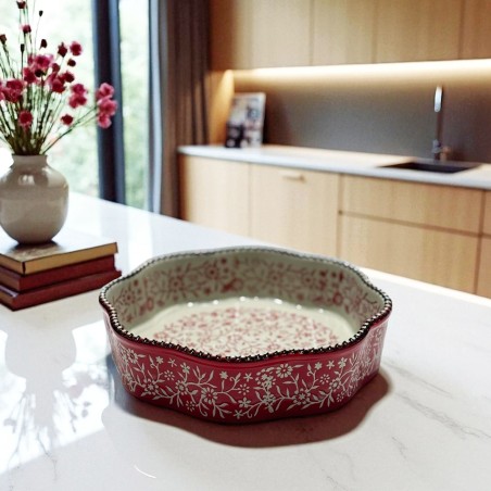 Plat rond 19 cm en céramique émaillée