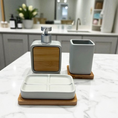 Ensemble d'Accessoires de Salle de Bain 3 Pièces en Céramique