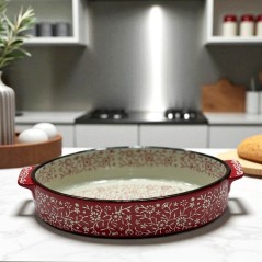 Plat rond 25 cm en céramique émaillée